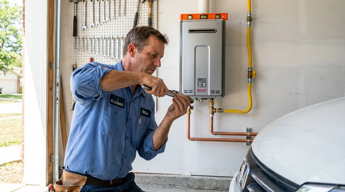 Tankless water heater installation by a Johns Plumbing LLC plumber in Oak Harbor